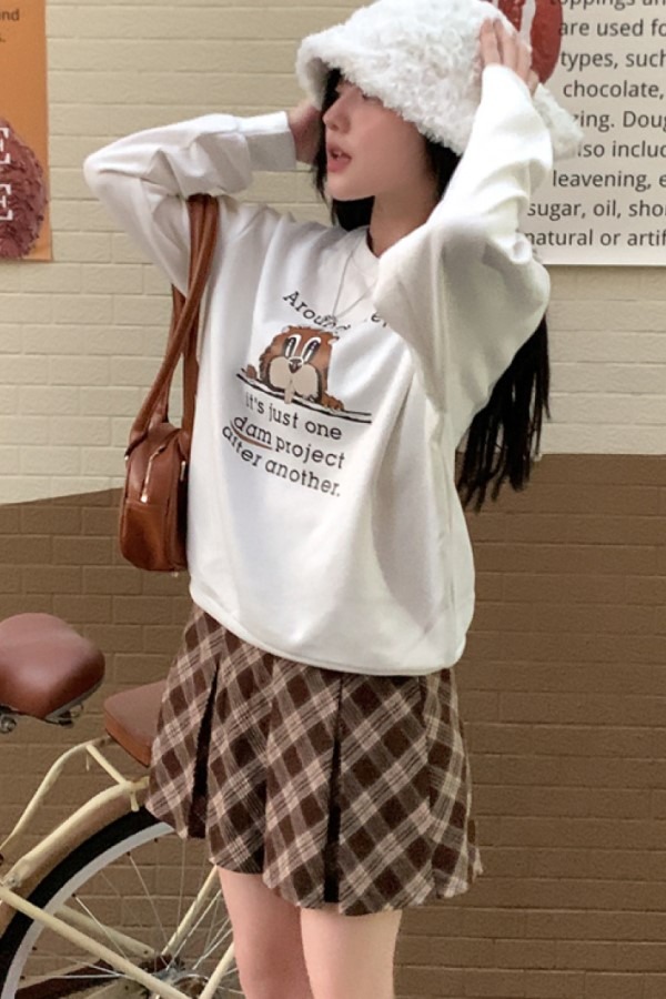 다람쥐 라운드넥 긴소매 롱슬리브 맨투맨 티셔츠