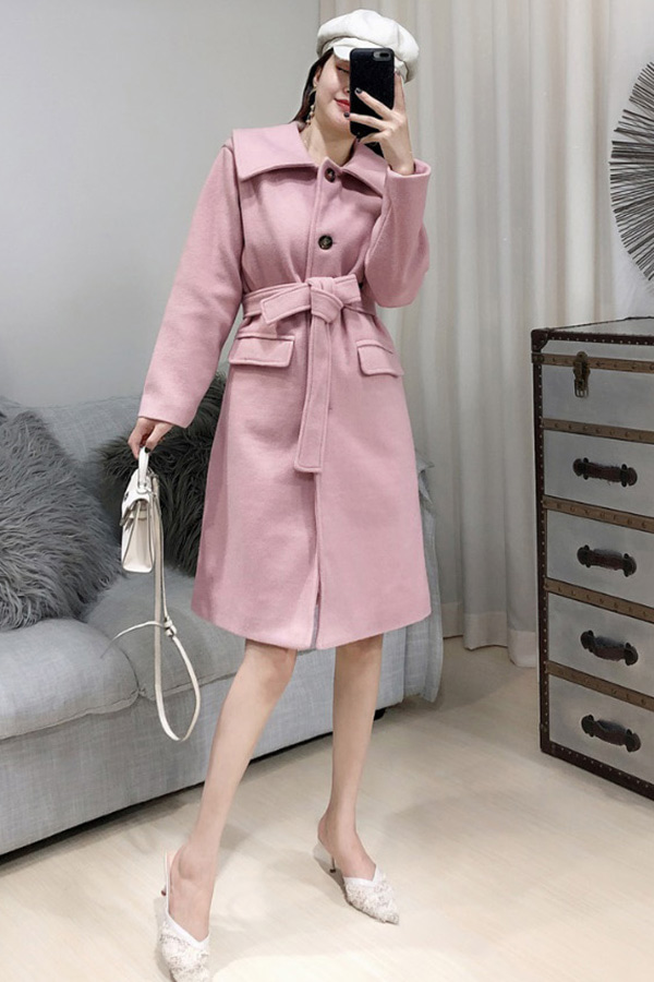 따뜻하게 벨트 컬러 코트(그린,핑크,아이보리)