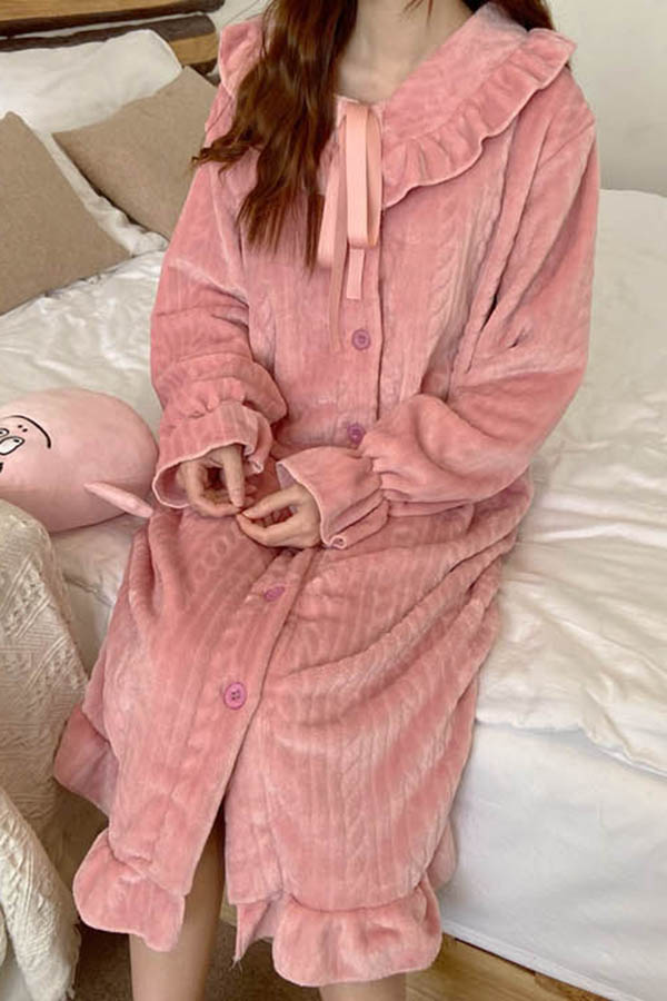 트위스트엠보싱프릴카라스트링 핑크 2VER 원피스 투피스 여성수면잠옷
